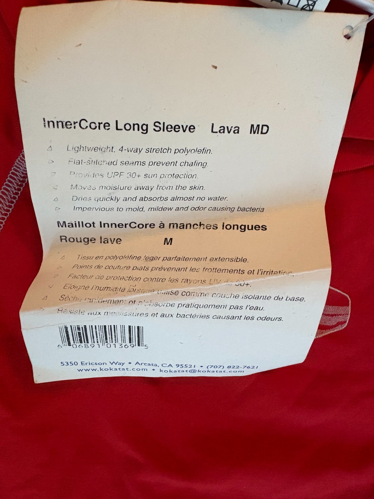 KOKATAT Red Long Sleeve Under Shirt Size New with tags- adult Medium