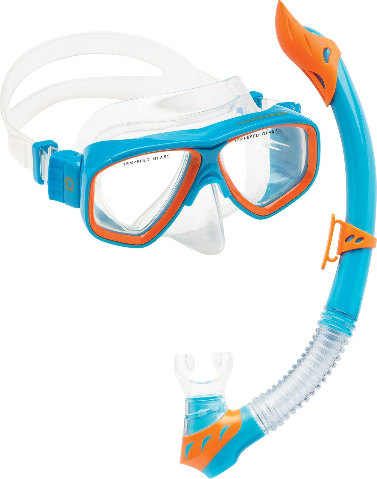 Cressi Rocks Kids Combo, Blue/Orange Age 3 to 8 Years,