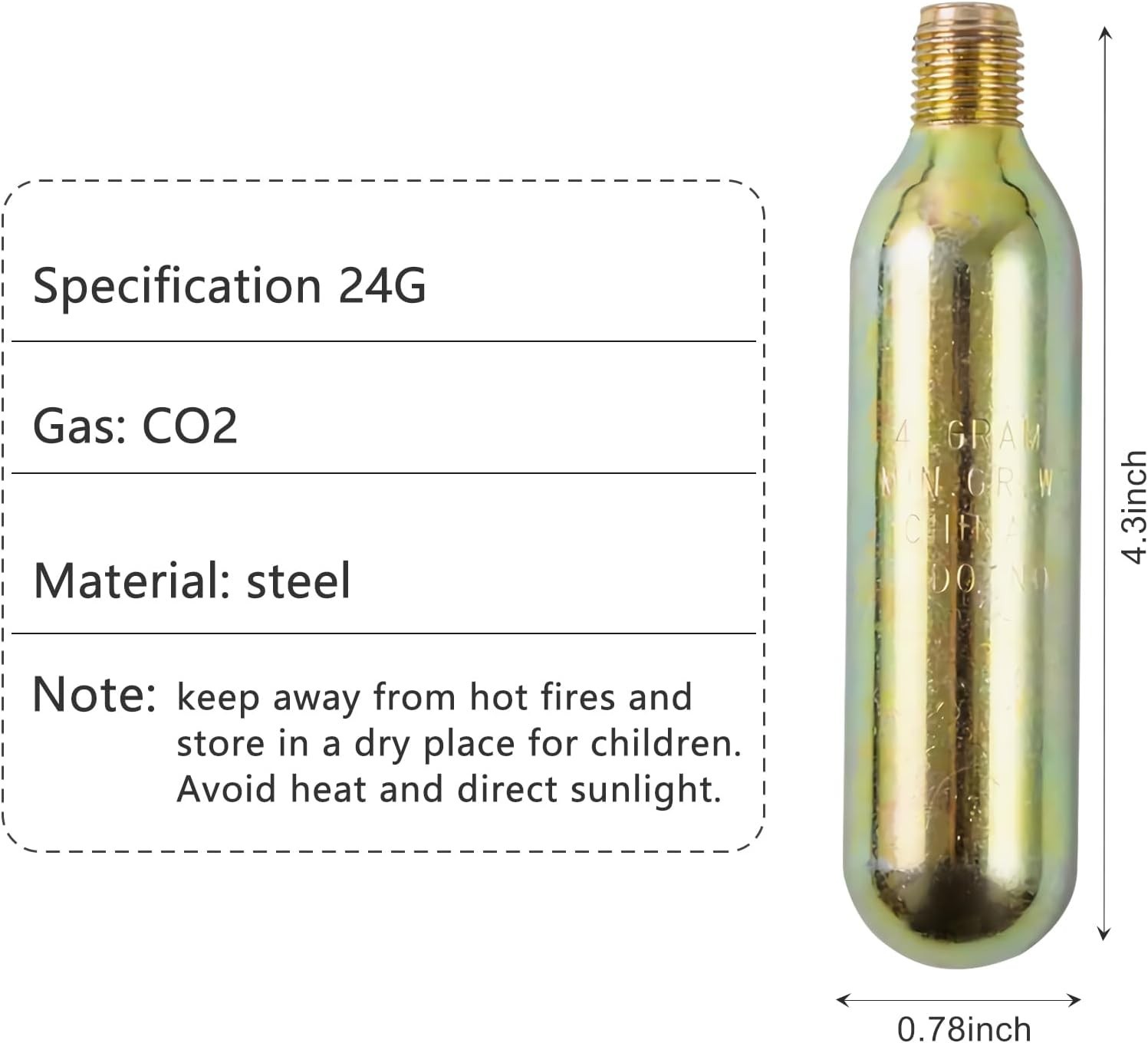 24 Gram CO2 Cartridge Life Jacket Rearming Kit, Auto/Manual PFD, Metal Cartridge