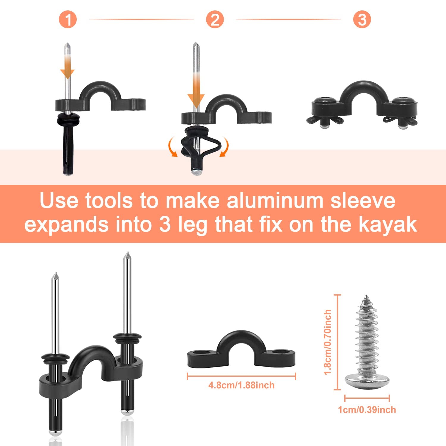 HLOGREE Kayak Handles 2 Pack,Orange Universal, Orange – 2PCS