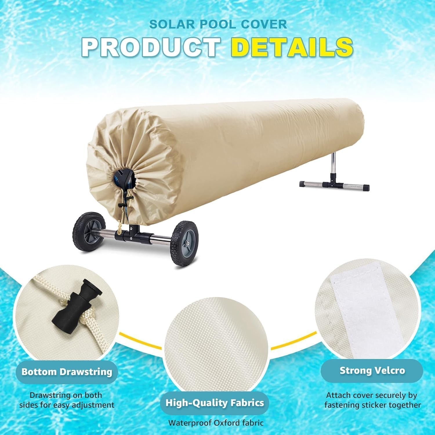 20ft Solar Pool Blanket Cover for Above Ground & Inground Reel Protection