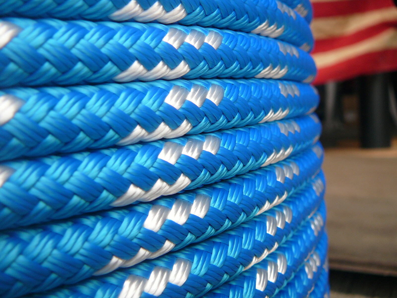 Sailboat Rigging Rope 7/16″ x 100′ Blue/White Double Braided Sheet Halyard Line