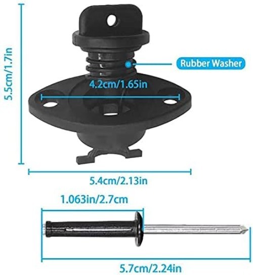 Kayak Drain Plug Kit Boat Scupper Plugs Thread Bung for Kayak Canoe Boat with…