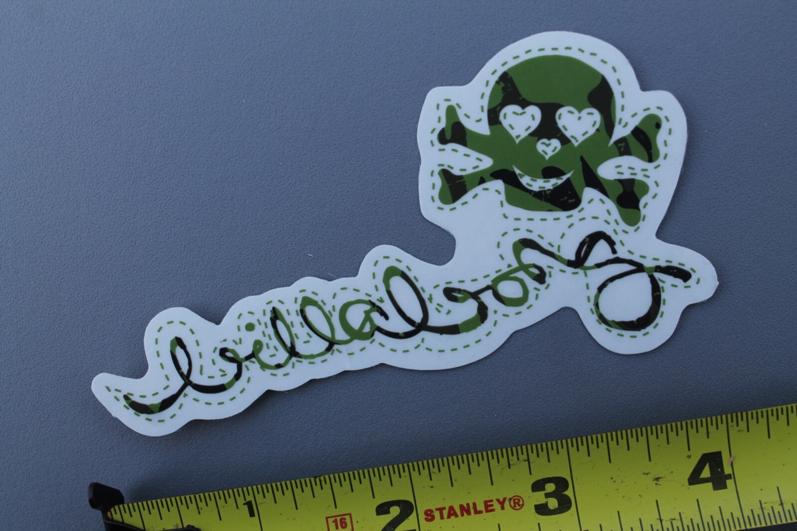 BILLABONG Surfboards Olive Army Green Skull Bones OG B4 Vintage Surfing STICKER