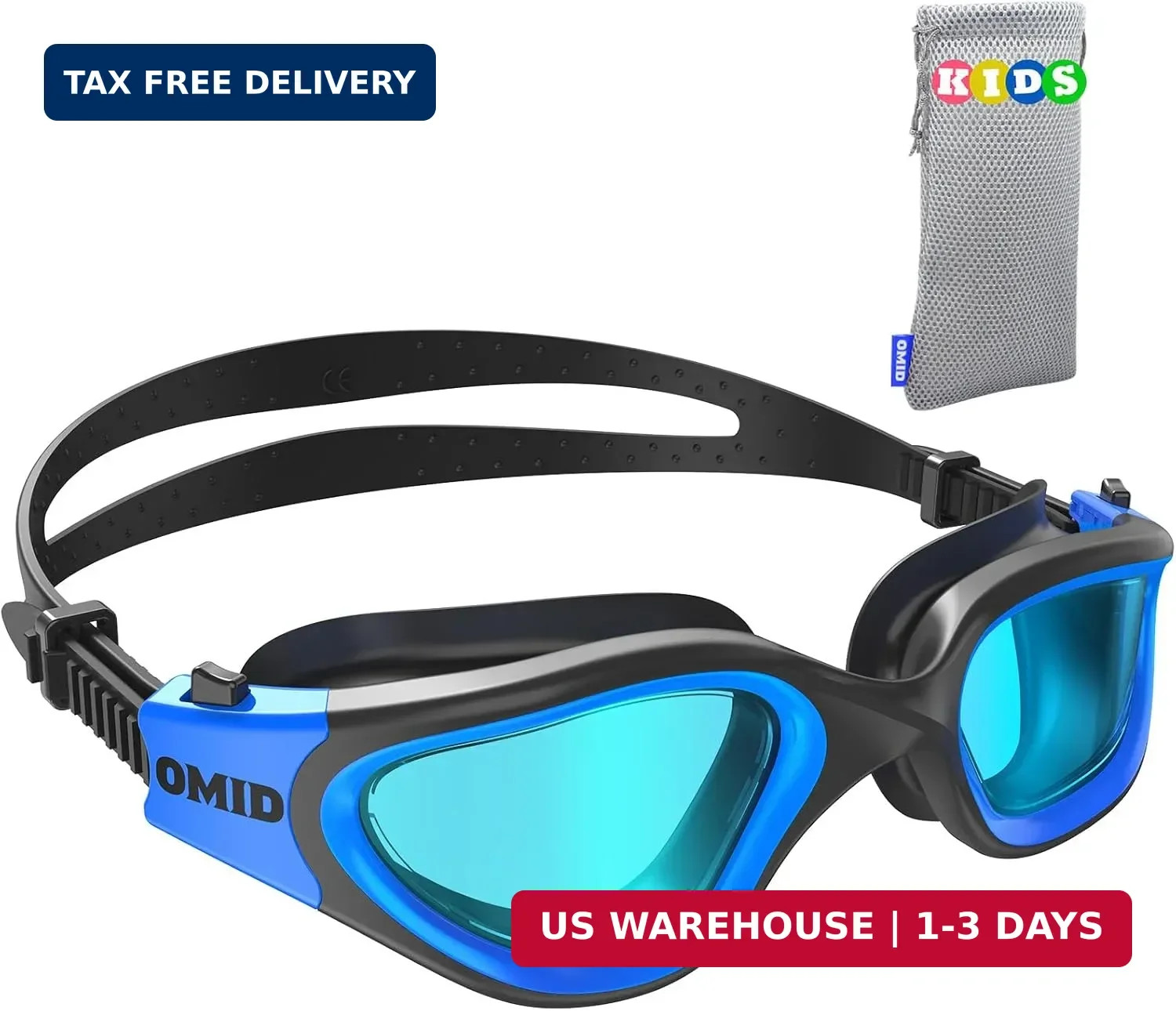 Kids Swim Goggles P2mini Lite Clear Lens Anti Fog UV Protection Age 6-14 Pool