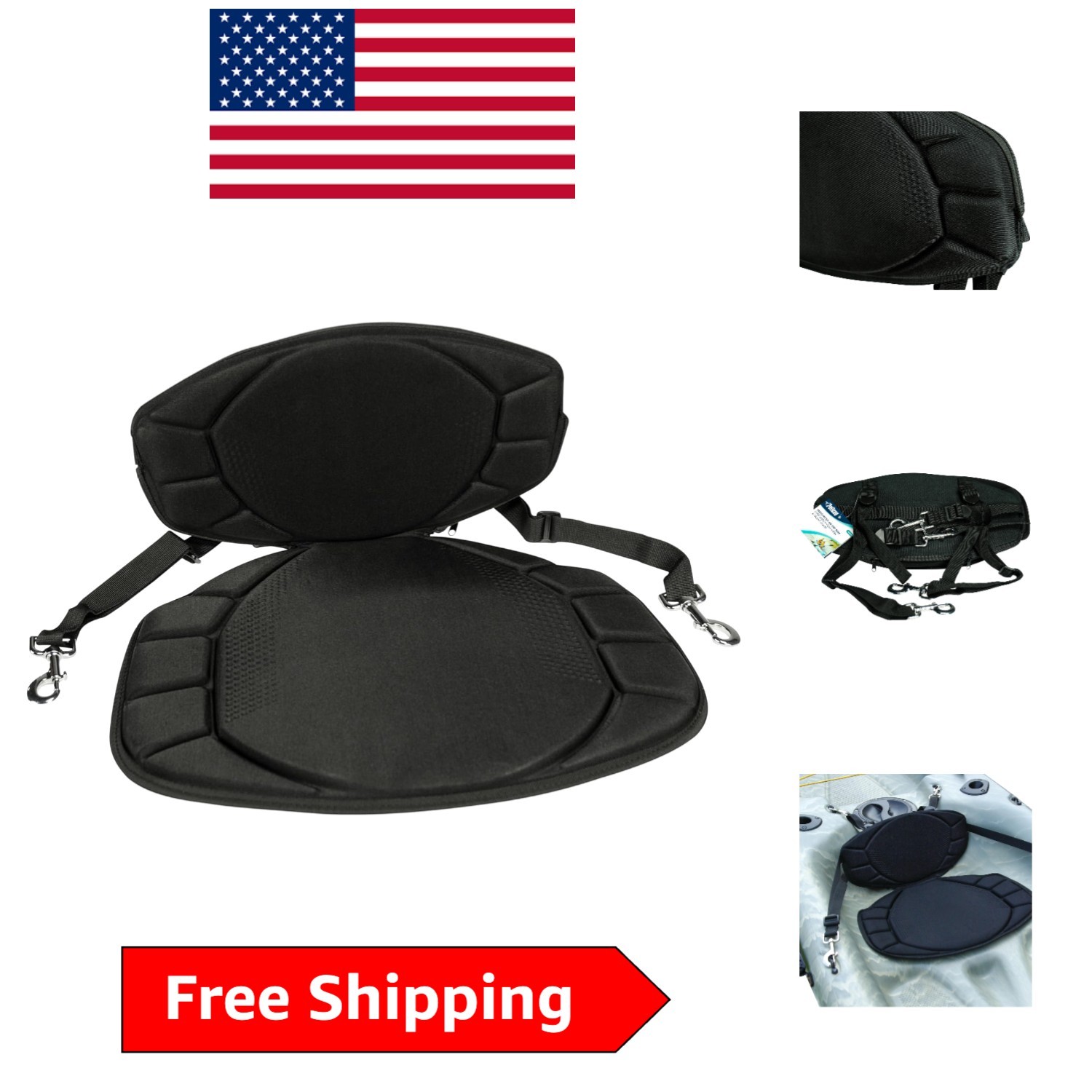 Water-Repellent Nylon Kayak Seat with Back Support – Ultimate Comfort Design