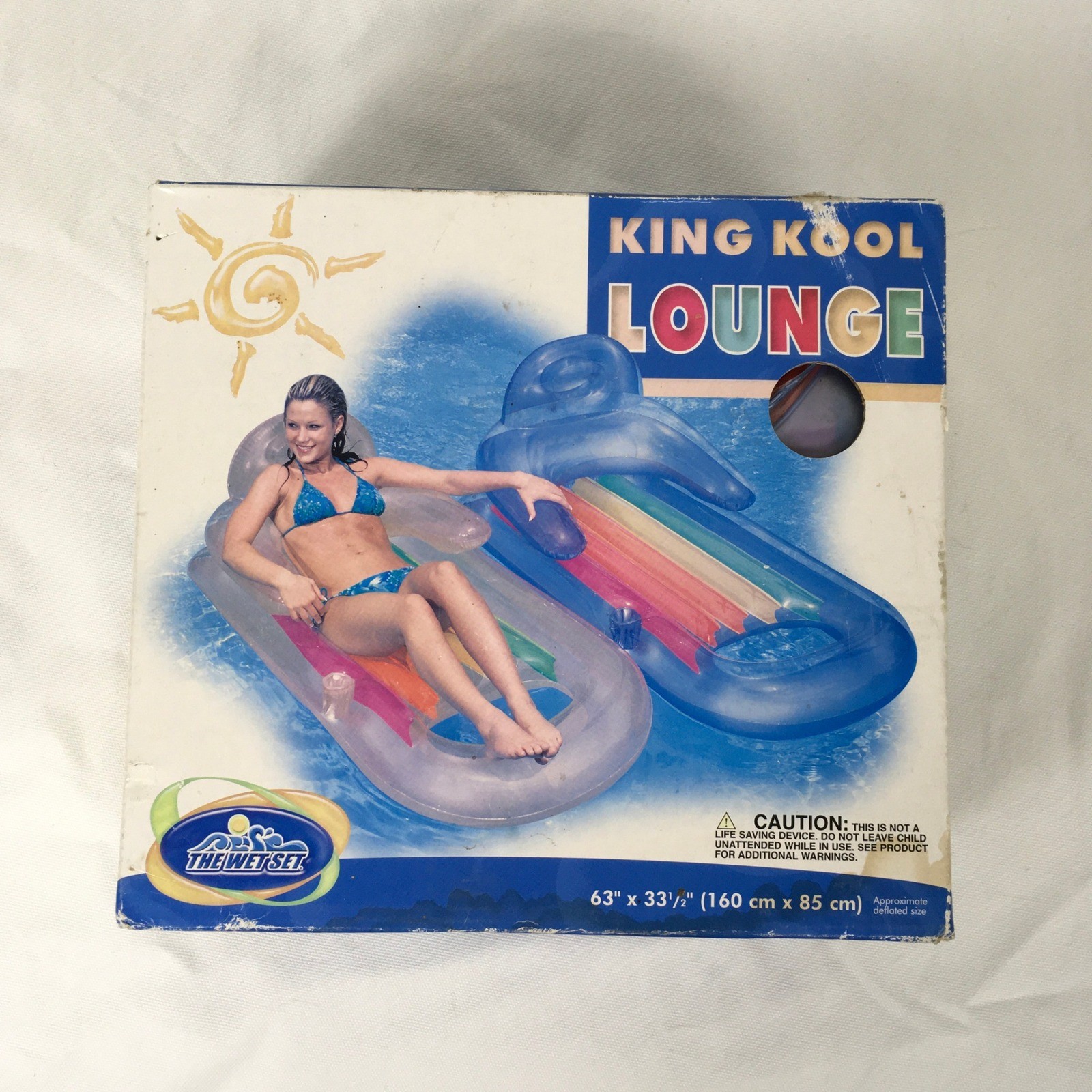 The Wet Set Intex King Kool Lounge Pool Float NOS Sealed Vintage