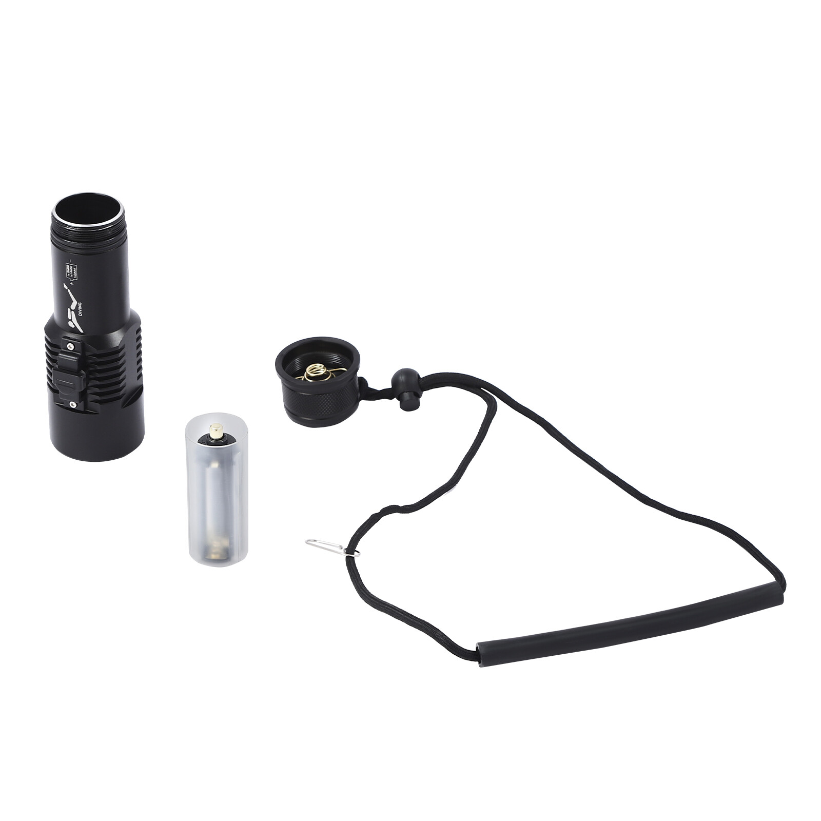 Dive Light Compact Bright Diving Torch Submersible Flashlight Lamp+Battery Set