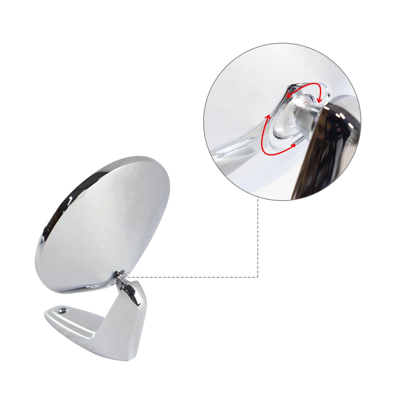 2PCS Chrome Door Mirror Set For 1966 – 1975 Dodge Plymouth Exterior Rearview