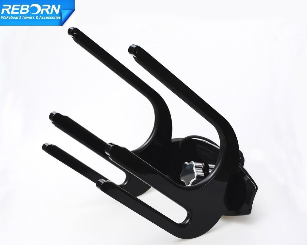 Reborn Black Pro QR Boat Wakeboard Rack Plus Wakeboard/Kneeboard Combo Rack