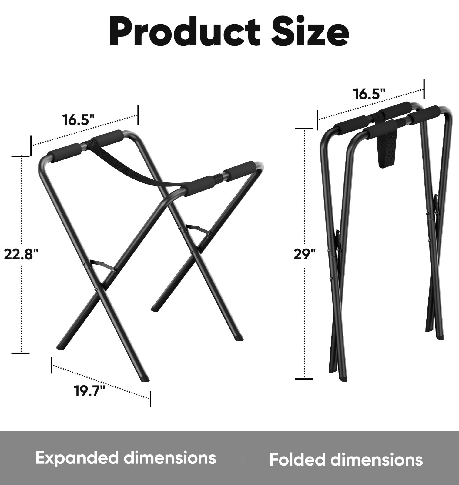 Heavy Duty Folding Kayak Stand – 180 lbs Capacity Storage Rack for Canoe, SUP &
