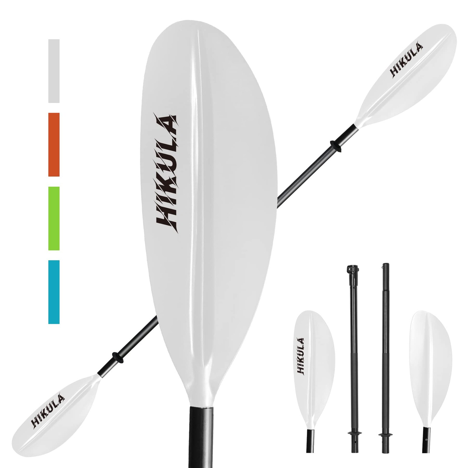 Kayak Paddle 4 Pieces Aluminum Shaft and PP Blade Floating 86.6in/220cm, 90.5…