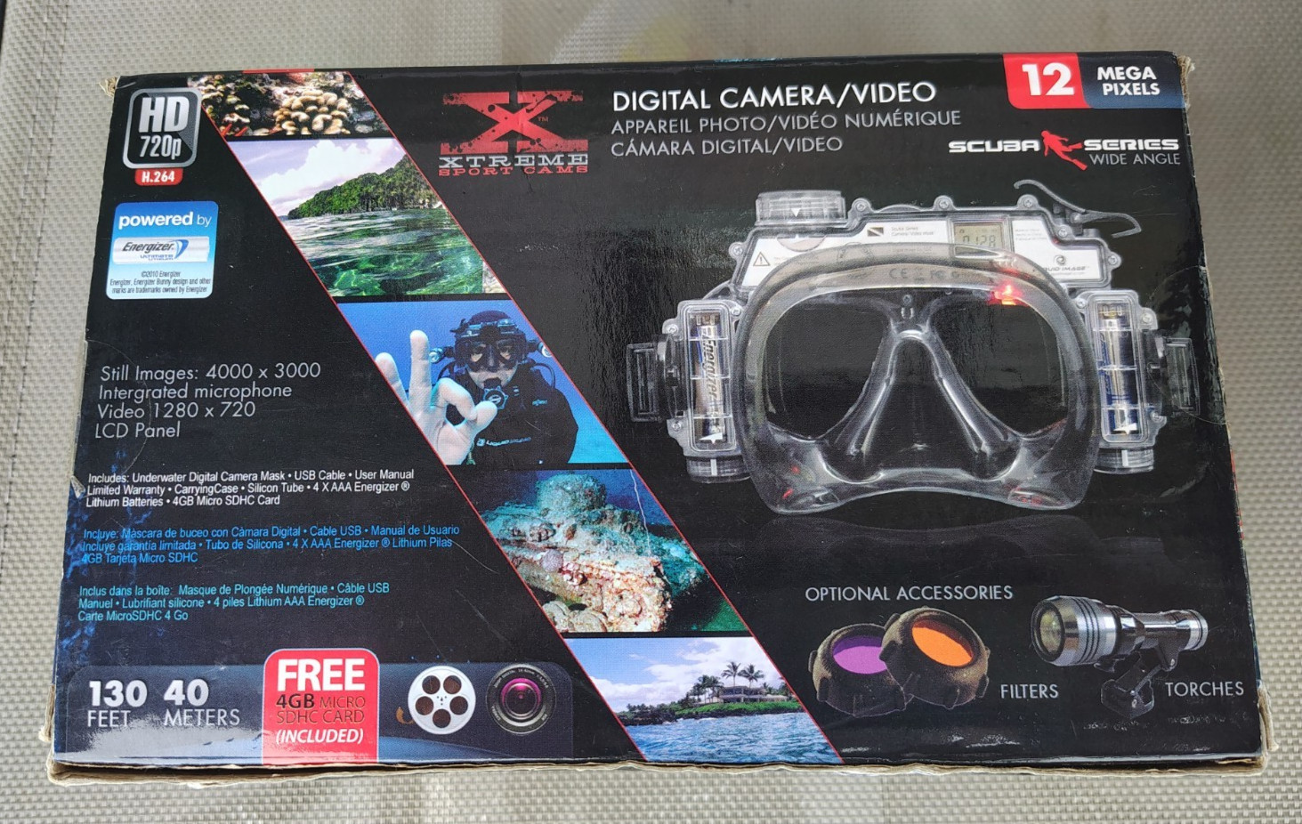 Liquid Image SCUBA GOGGLES w/12 MP Digital Camera / Video to 130′ AS-IS