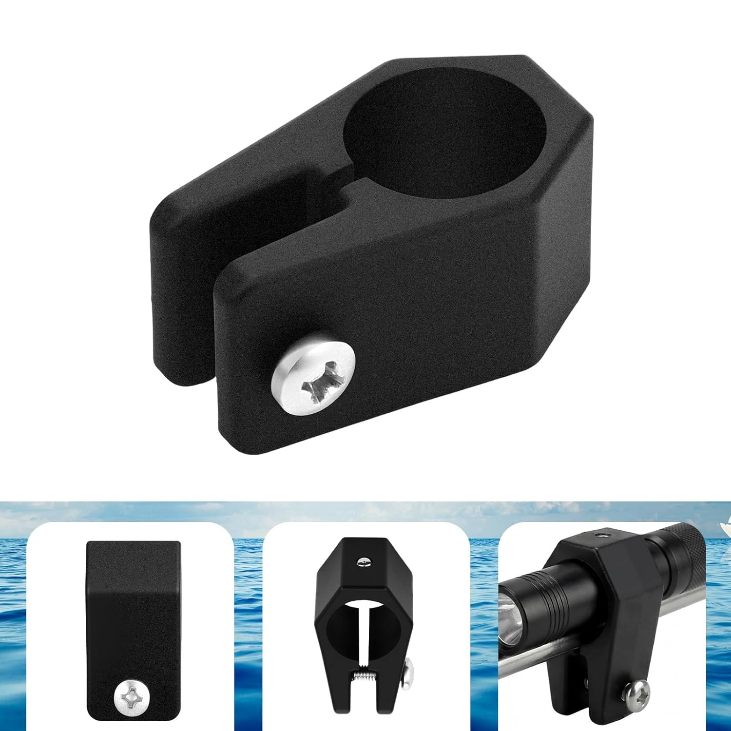 6 Pack 1 Inch Black Nylon Bimini Top Jaw Slides Boat Rail Mount Fitting