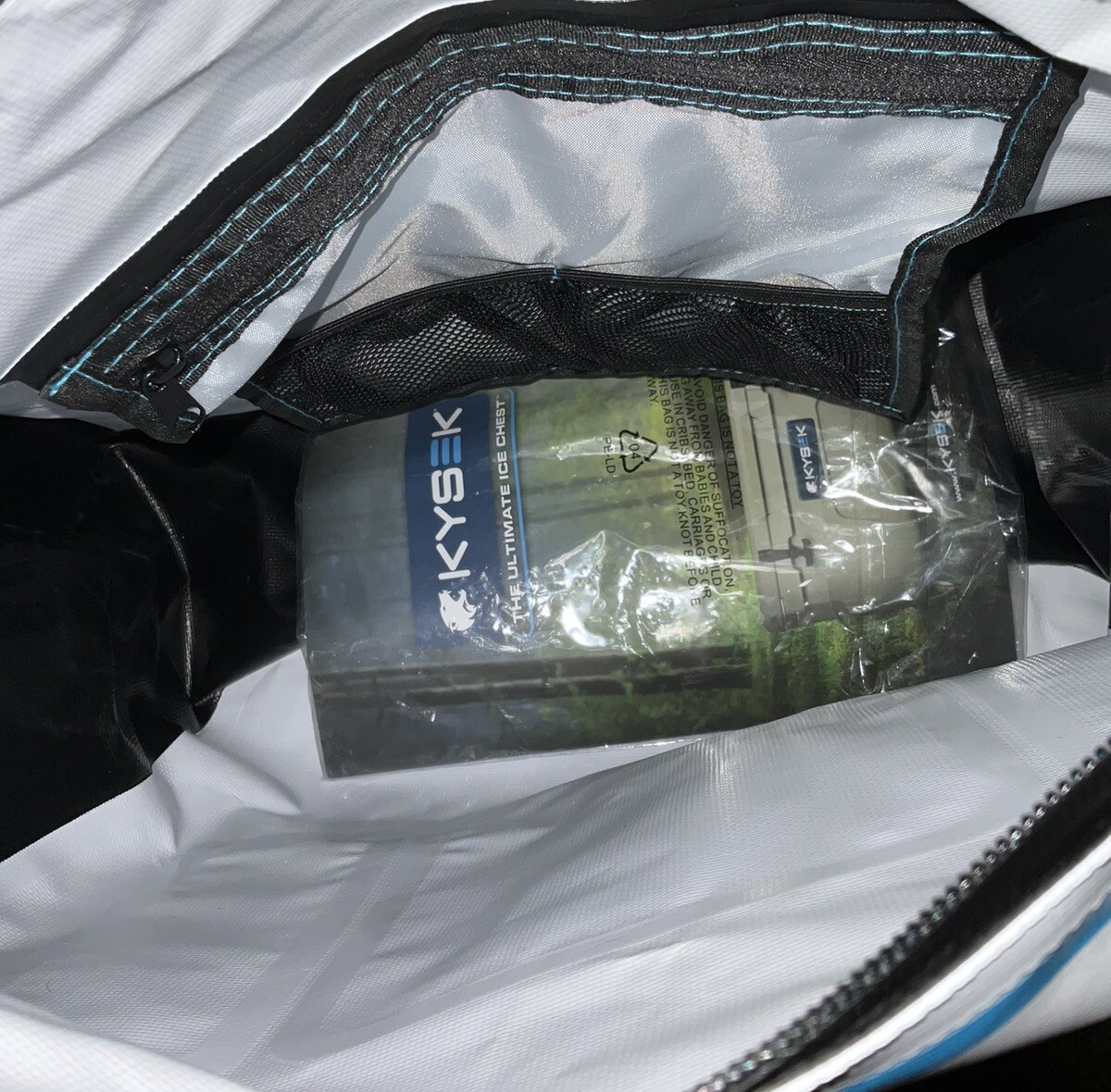 KYSEK Dry 40 Liter Waterproof Shoulder Strap Bag – Black White Blue –