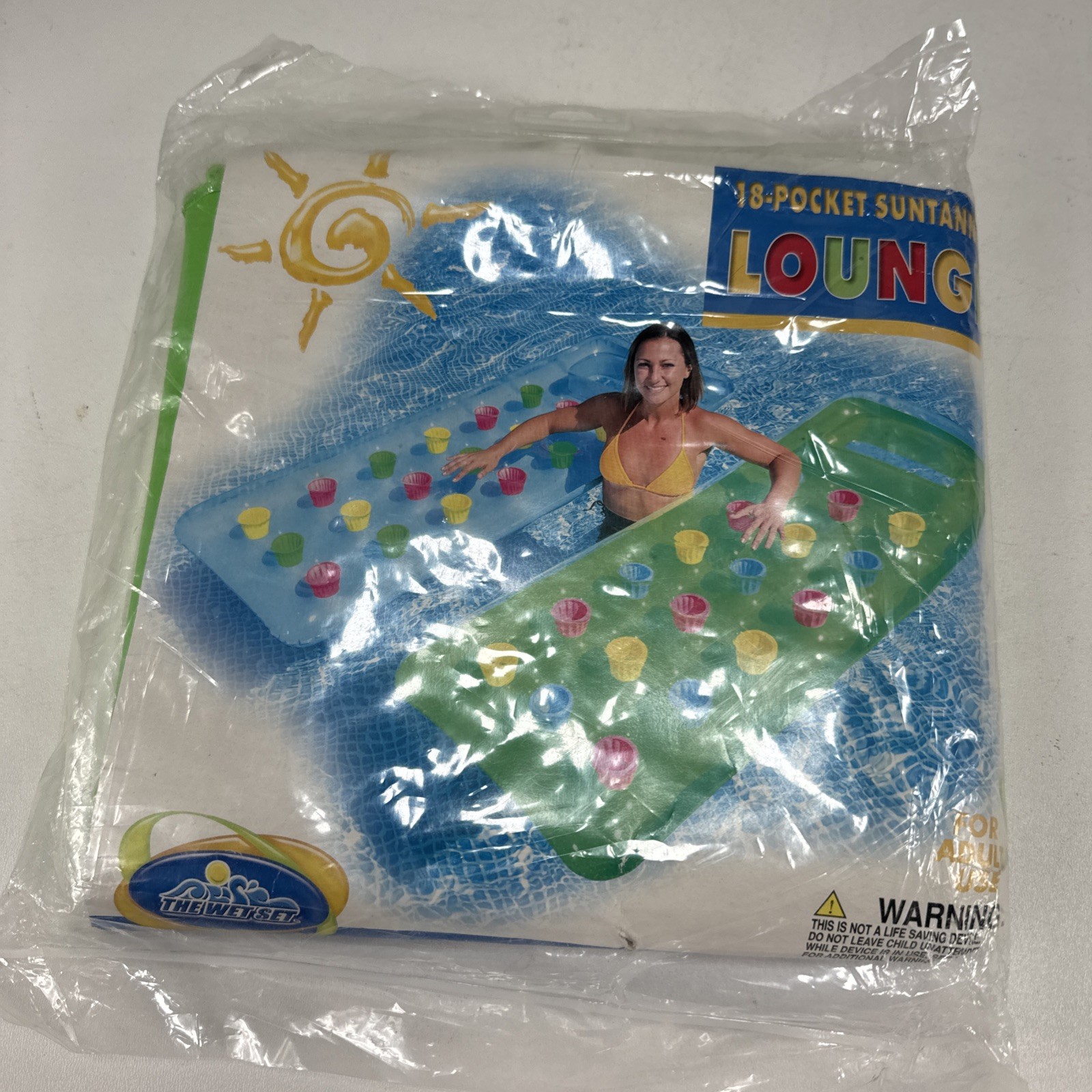 Intex 18 Pocket Suntanner Pool Float 74×28 Inflatable Lounge The Wet Set 2009