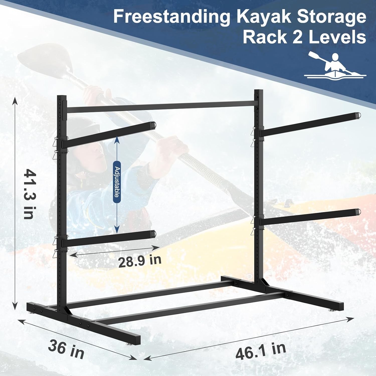 NAIZEA Kayak Storage Rack Freestanding Wall Mount 2 & 4 Tier Kayak Holder Stand