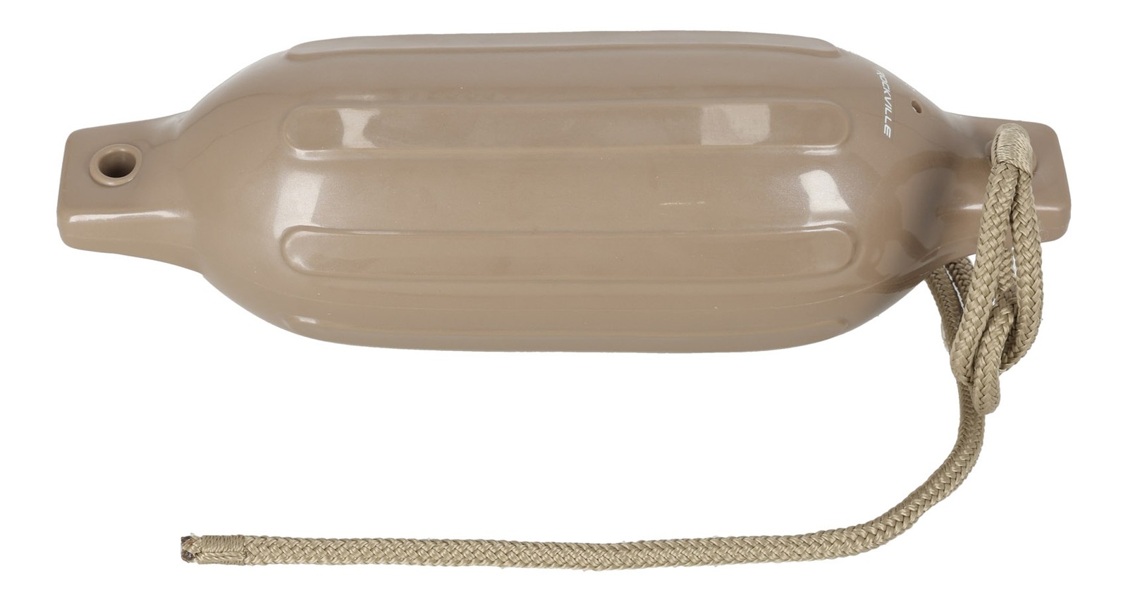 Rockville FEN445-SAND Boat Fender Package 4 Bumpers 4.5″x16″, 4 Lines + Pump