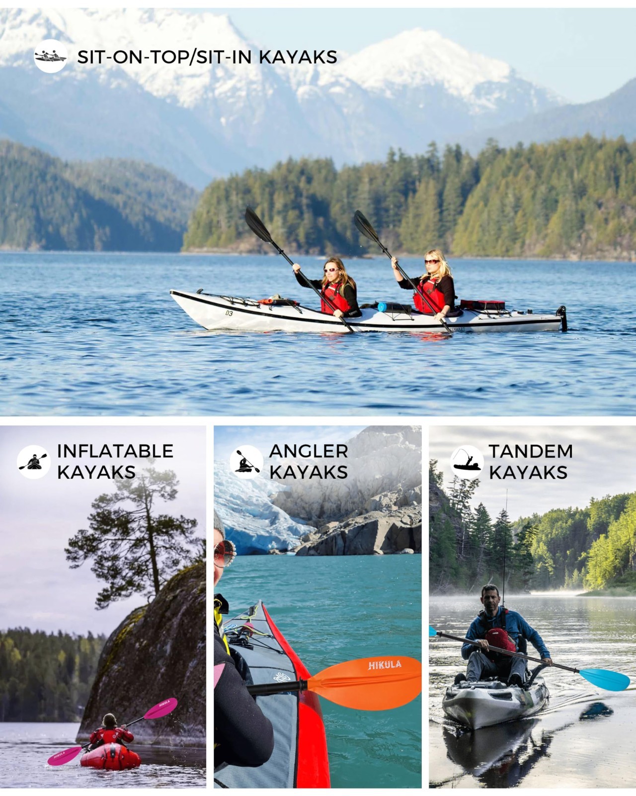 Adjustable Carbon Fiber Kayak Paddle, 4-Piece Oars with Reinforced Nylon Blade,
