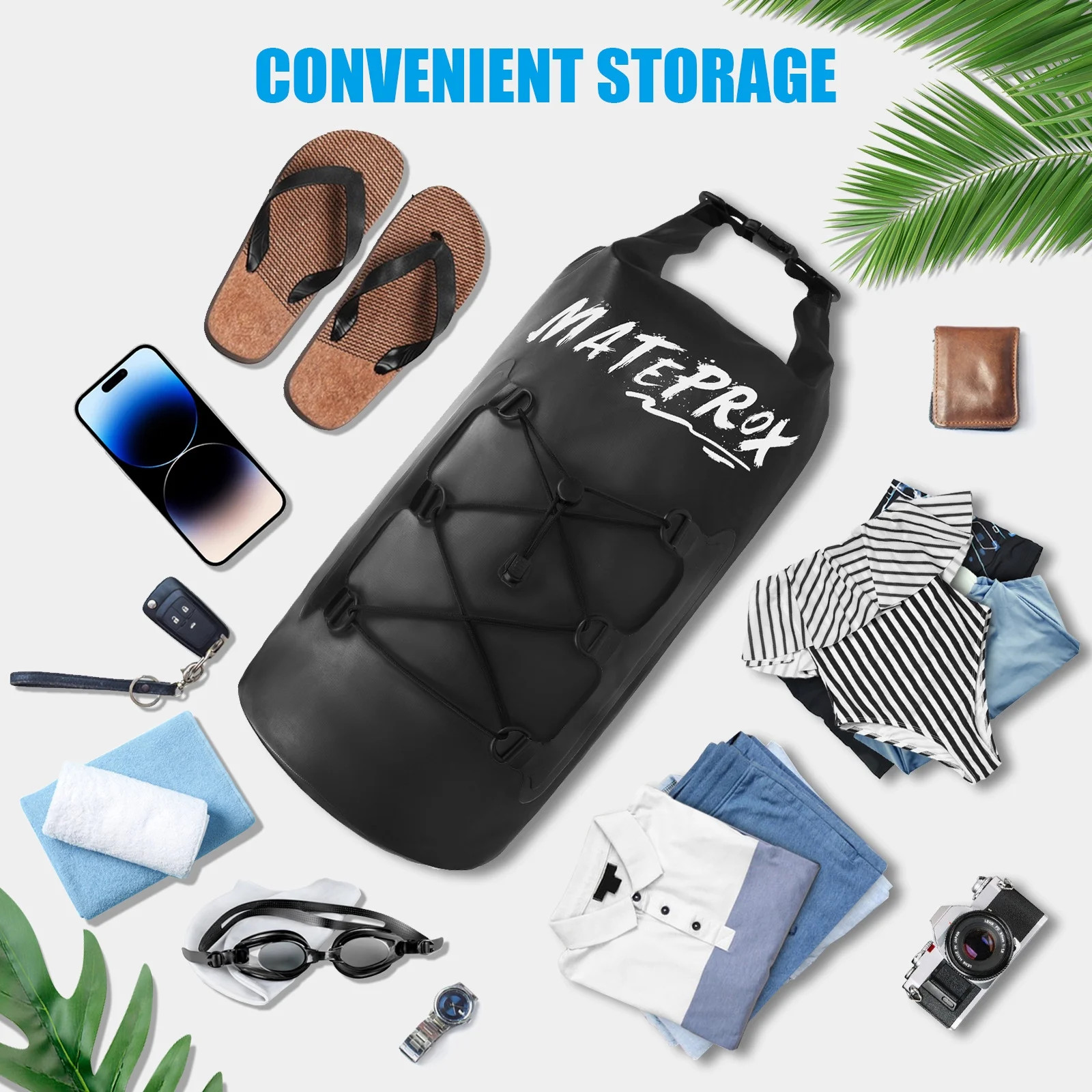 Waterproof Dry Bag, 20L Floating Dry Pouch Beach Bags for Kayaking Boating Rafti