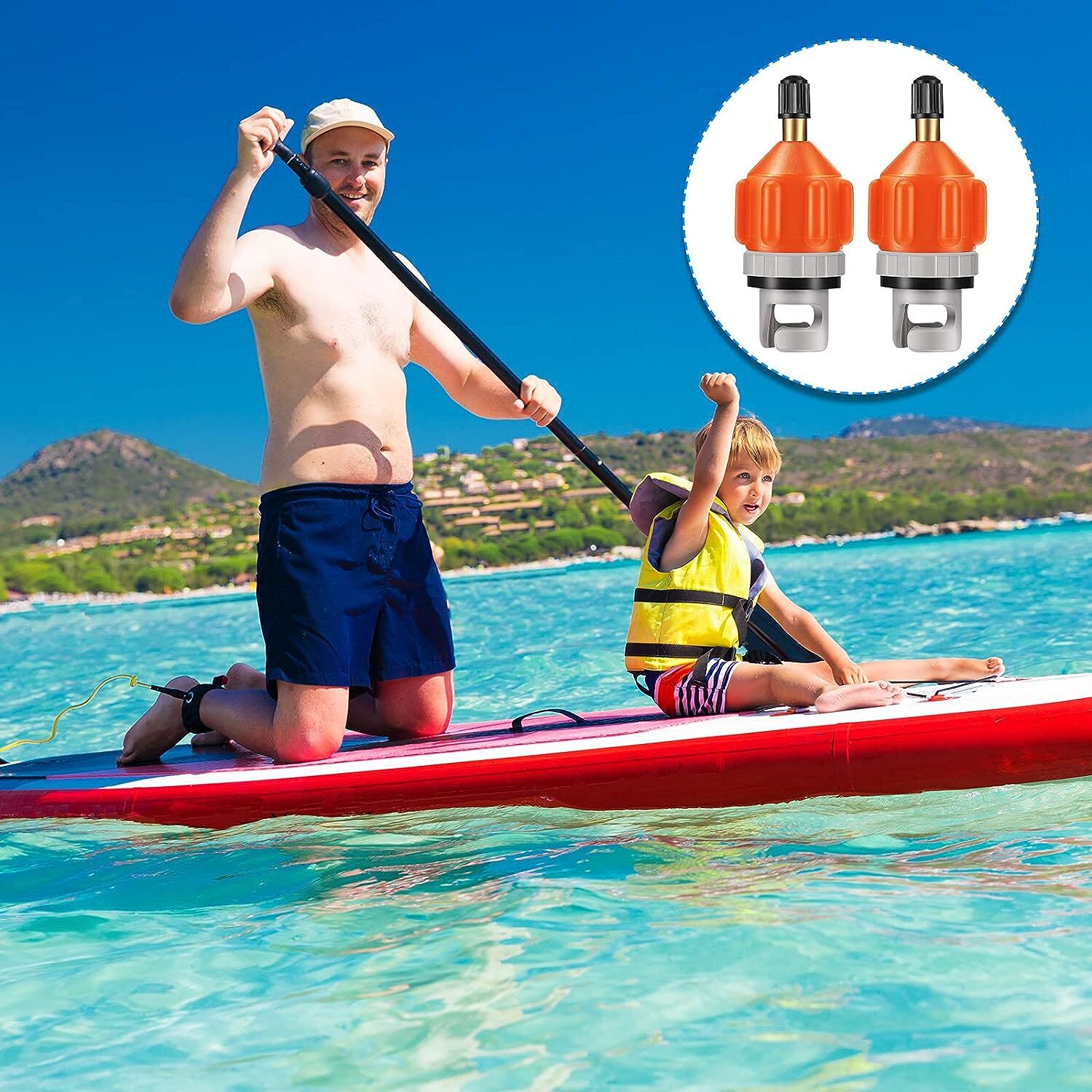 SUP Pump Adapter Inflatable Boat Air Valve Adaptor Paddle Board for Canoe Kayak