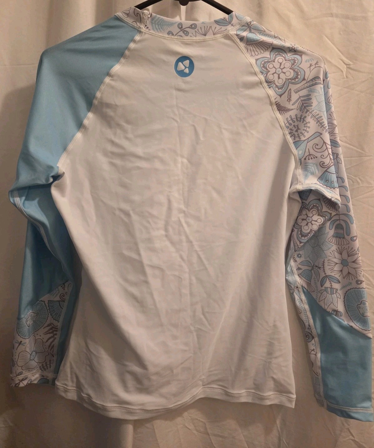 LAYA TONE RASHGUARD TOP WHITE/BLUE/GRAY SZ L