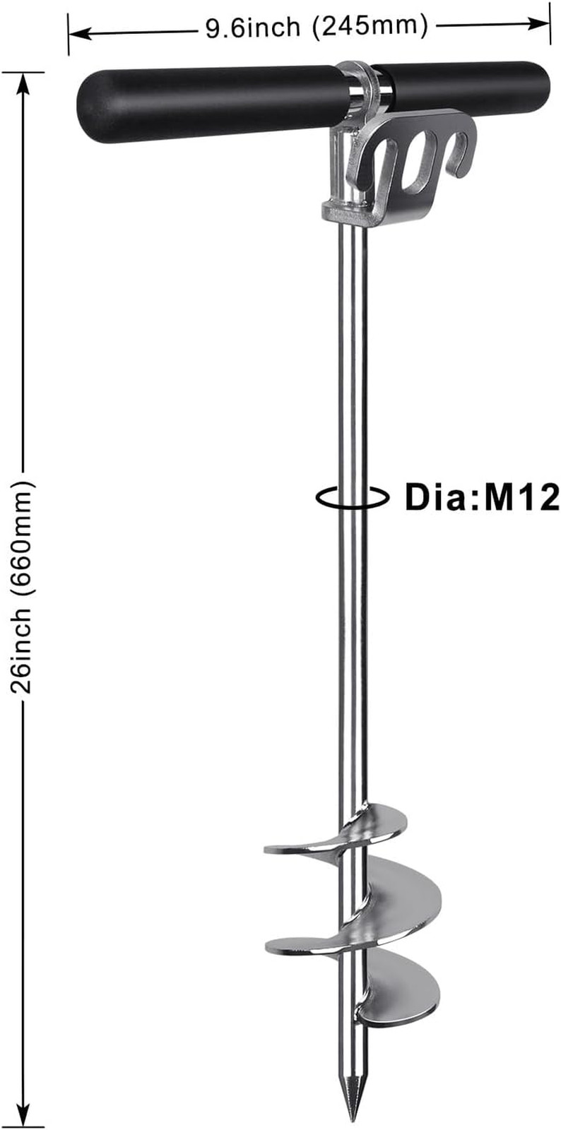 17″ 26″ 36″ Sand Anchor for Boat 304 Stainless Steel Screw in Boat Anchor for Sh