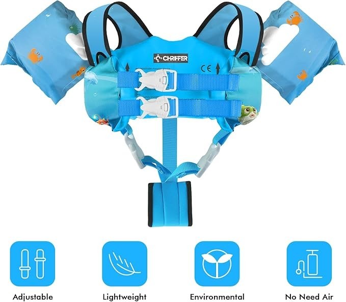 Chriffer Kids Swim Vest for 20-50 Pounds Boys and Girls Easy On/Off Clips New