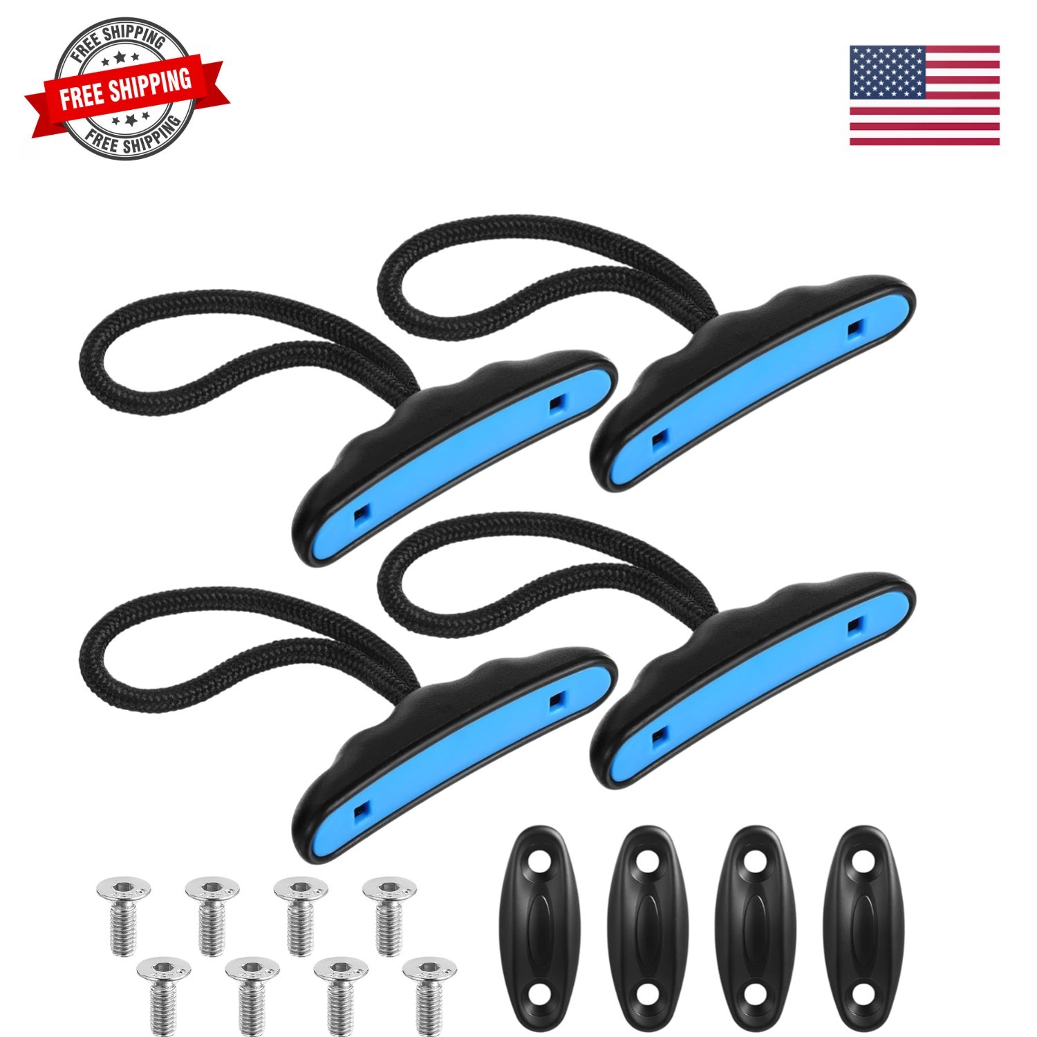 4 Pieces Kayak Handles Kit Canoe Carry Handle Pull Handle T Handle with Cord …