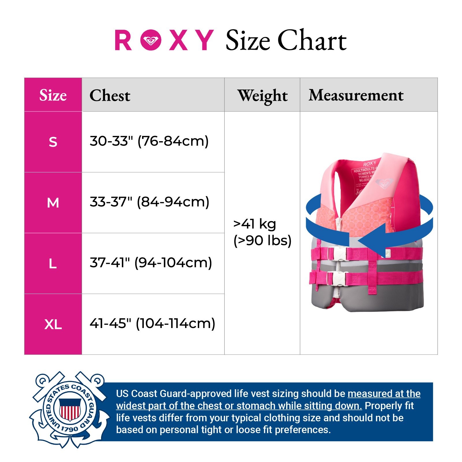 Roxy Women Life Jackets USCG Approved Adults Boating Kayaking Fishing Life Vest