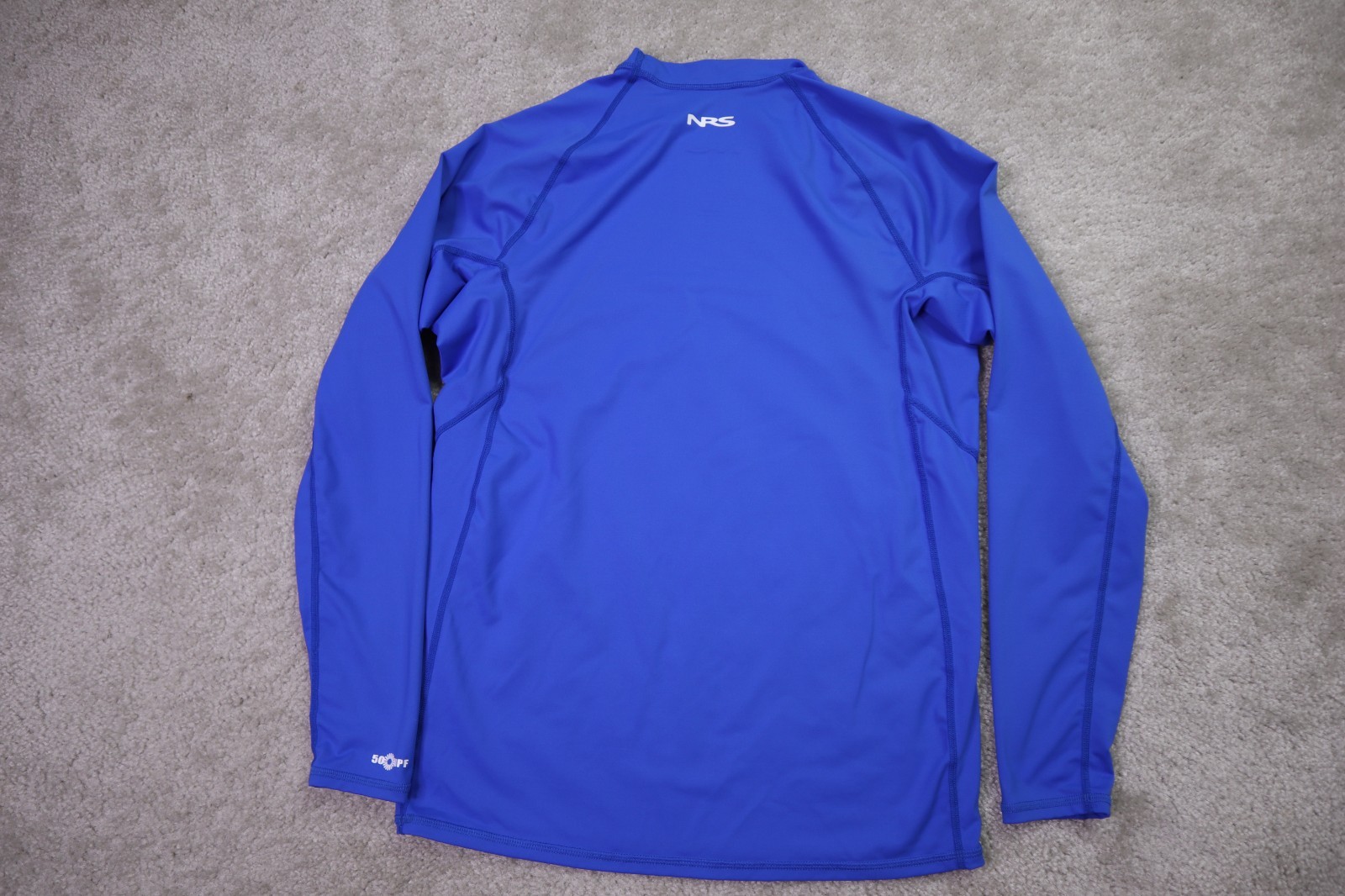 NRS Rash Guard Mens Large Kayak Rafting Outdoor Blue UPF 50 Long Sleeve