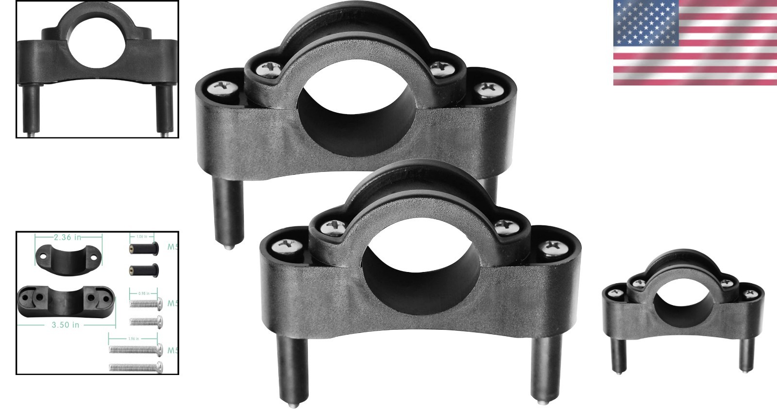 Durable Nylon Kayak Stabilizer Rods with Complete Mounting Accessories – Black
