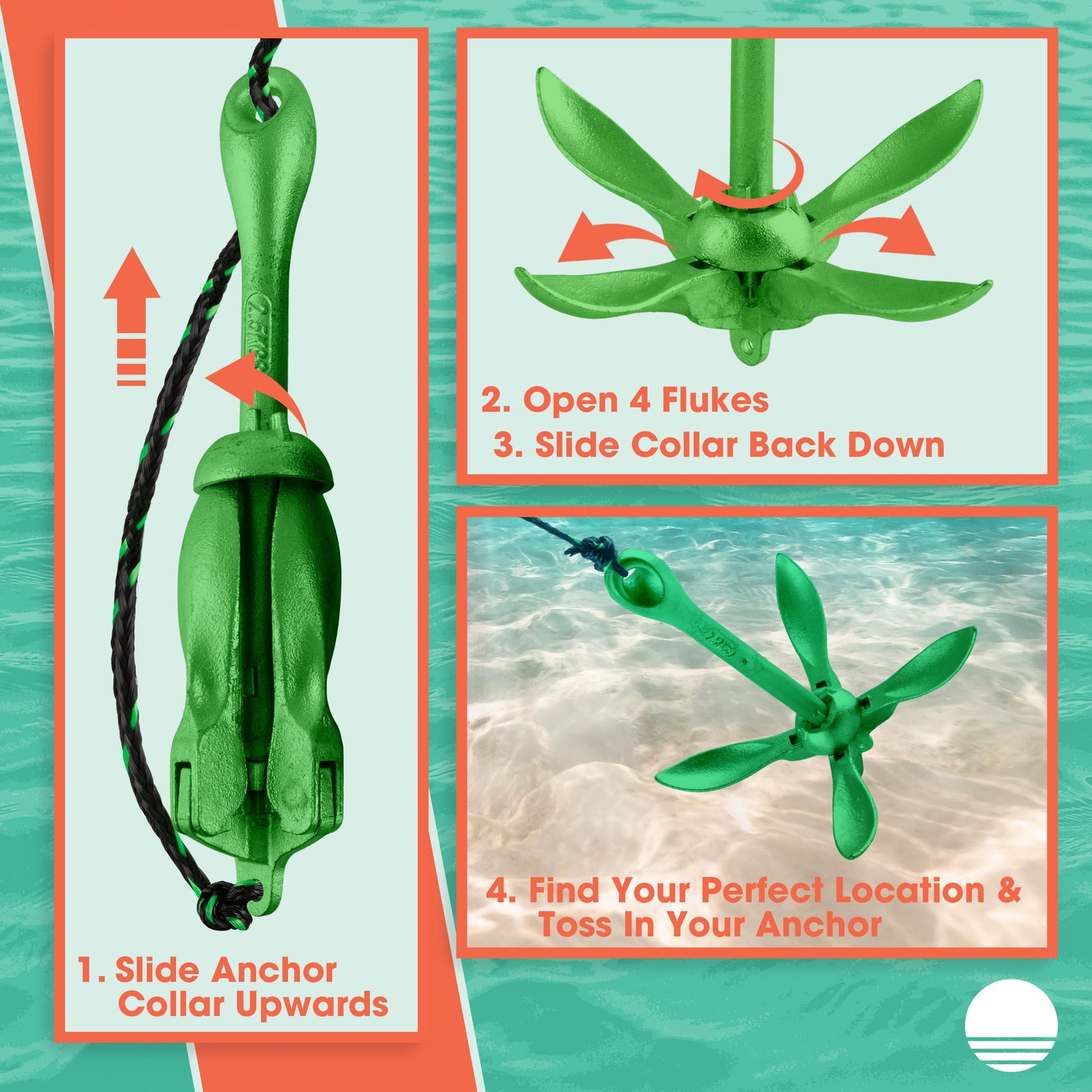 Kayak Anchor – 5.5 Pound Folding Anchor for Paddle Board, SUP, Canoe, PWC, or…