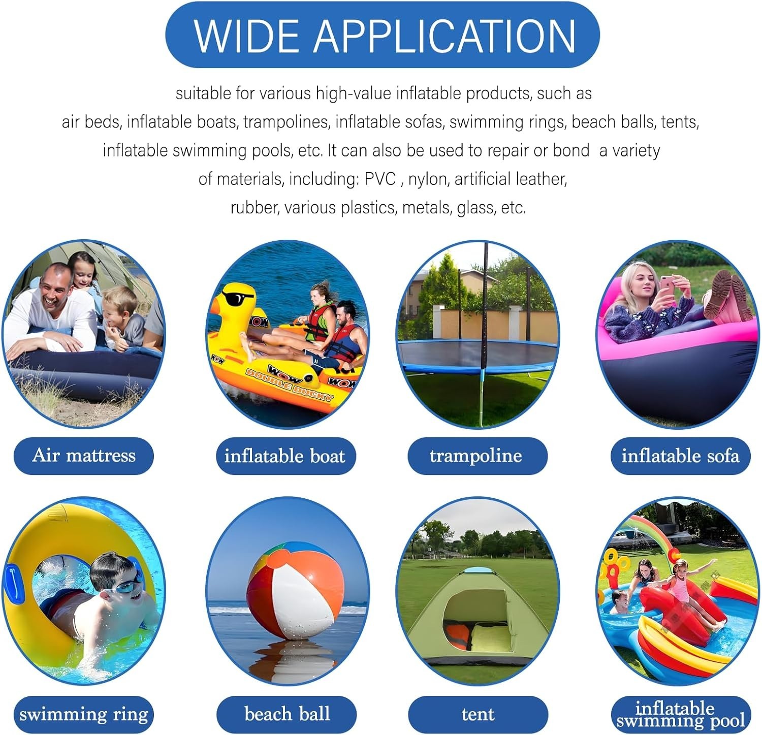 Versatile 12PCS TPU Pool Repair Tape for Air Mattresses and All Inflatable Needs