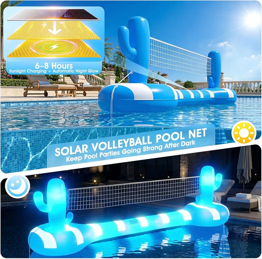 2026 Pool Volleyball Net With Lights,Inflatable Volleyball Net For Pool,Float…
