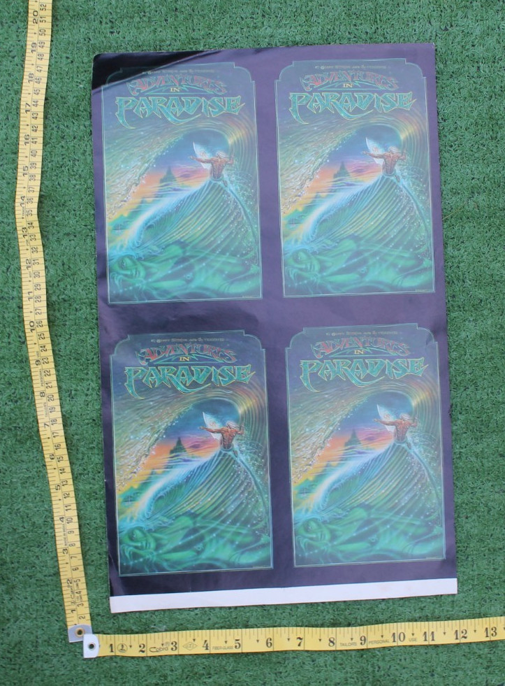 Adventures in Paradise Flyer Sheet Uncut Original 80’s GD Vintage Surfing POSTER