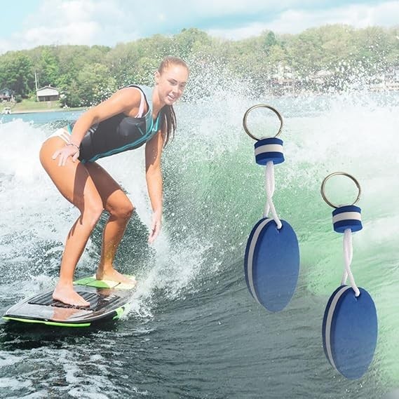 Floating Keychain for Boat Keys Float Buoy Boat Key Rings 2PCS Oval Shaped Foam
