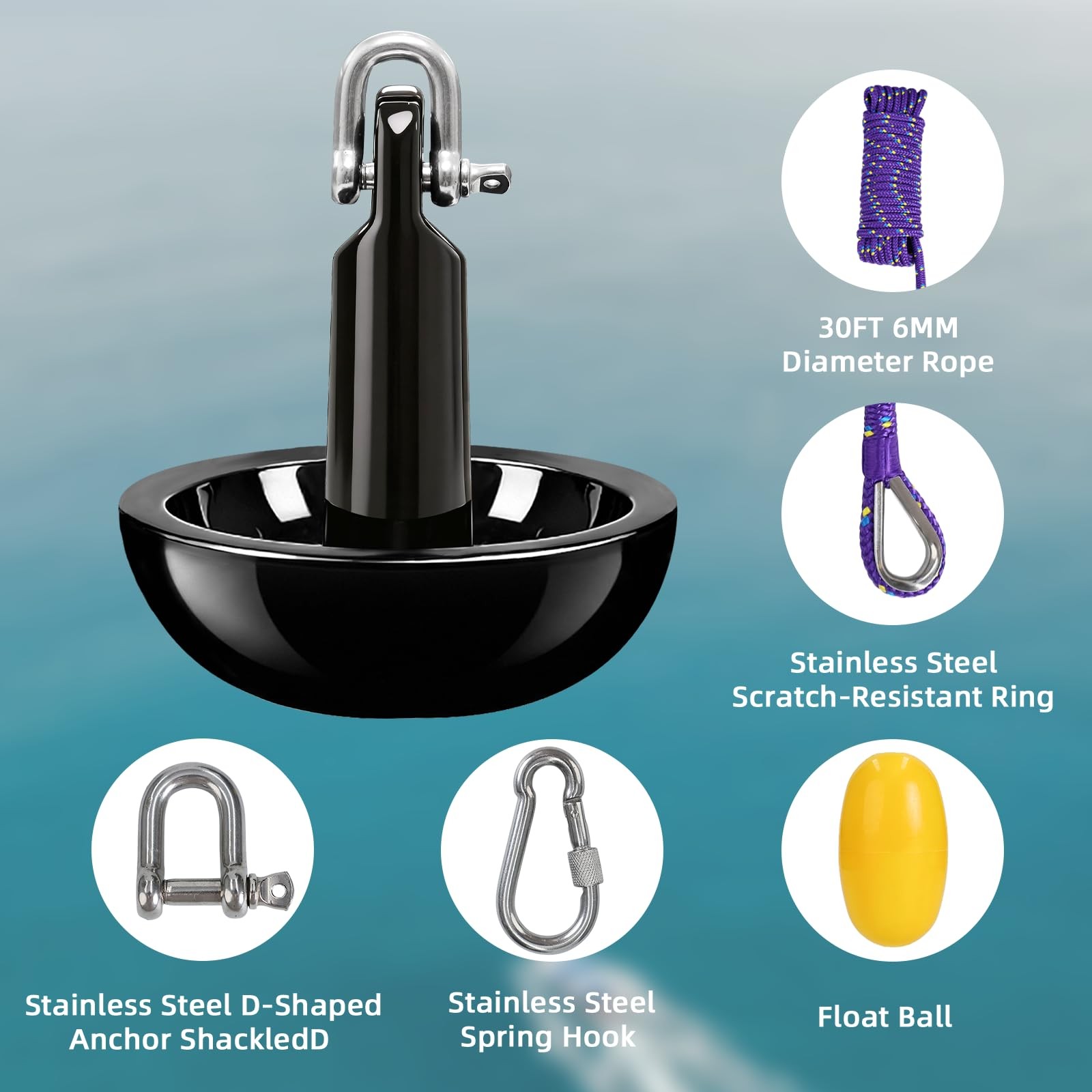 AmarinePlay Mushroom Anchor Kayak Anchor Kit for Canoe Paddle Board Small Boa…