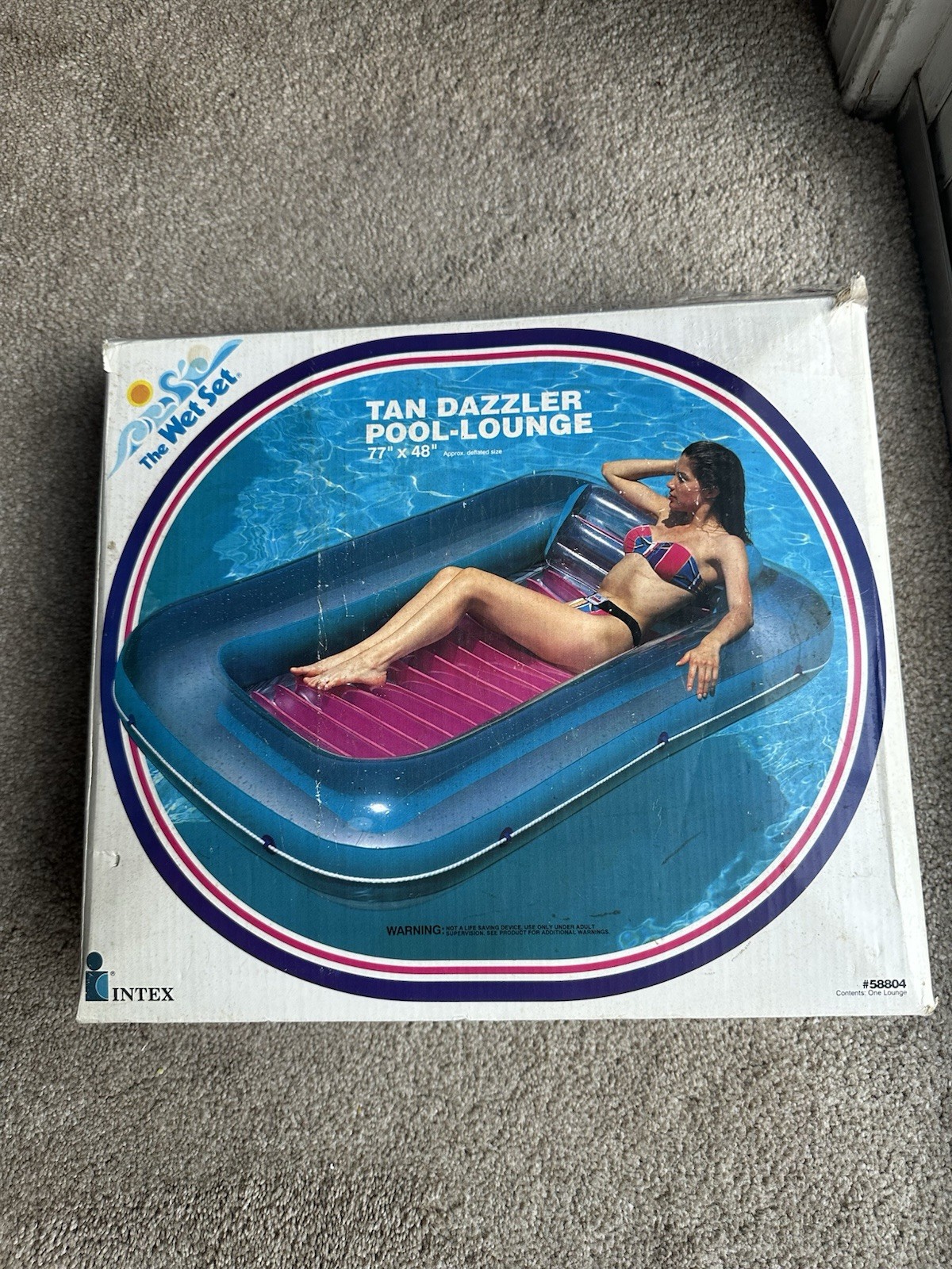 New VTG 1997 Intex Wet Set Premium Tan Dazzler Pool Lounge #58804 77″X48″