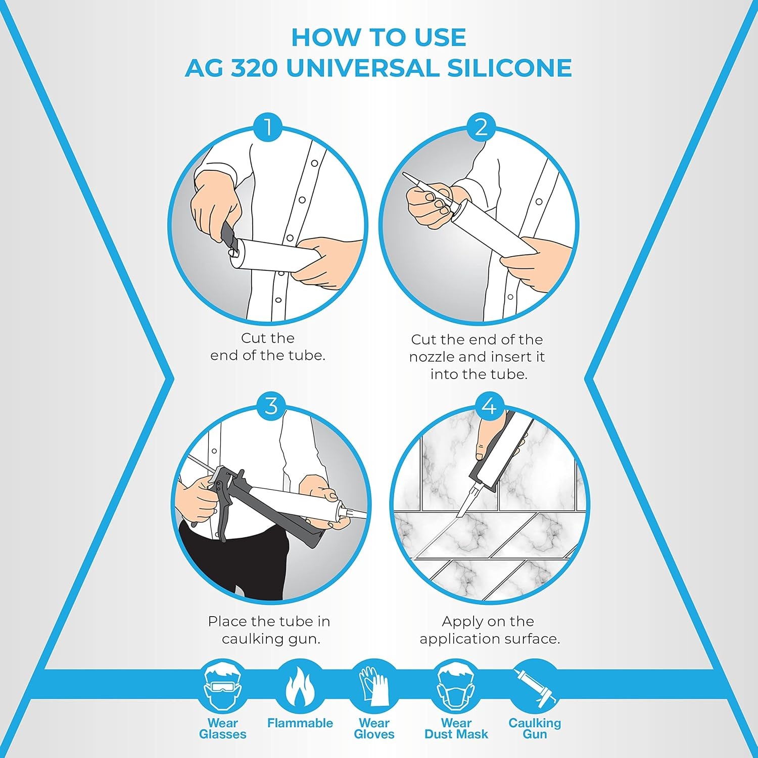Adhesive Guru All Purpose Clear Silicone Sealant 1 Pack, 10.15 fl oz