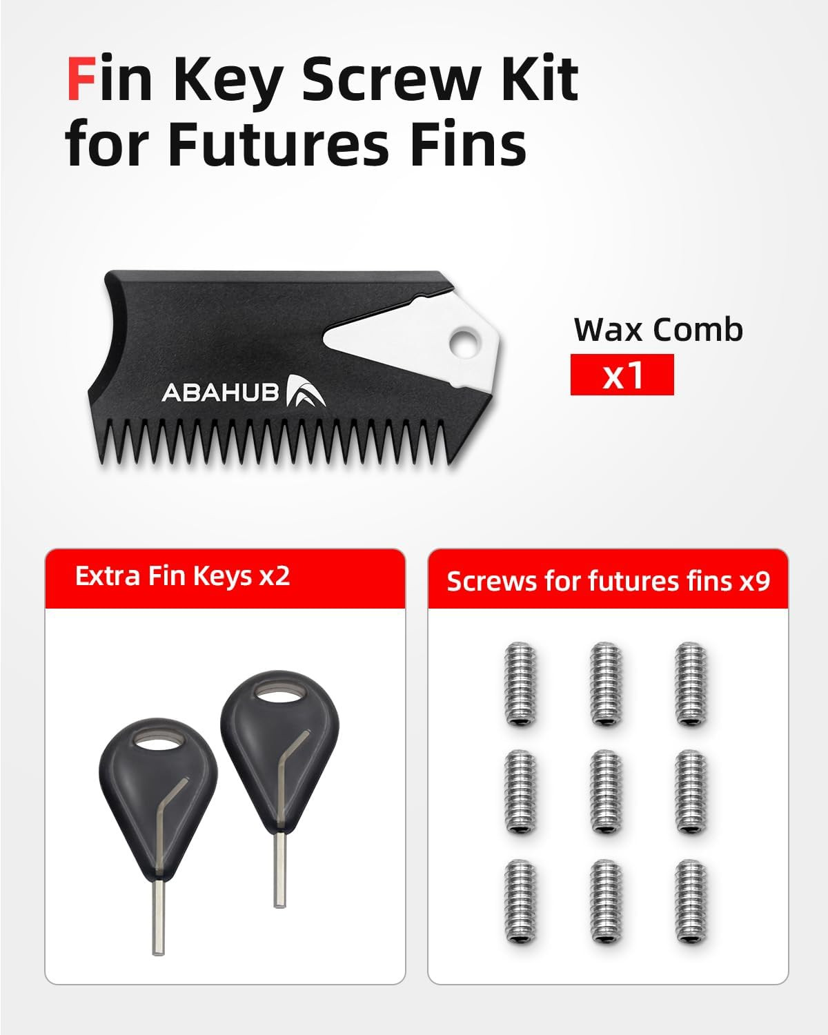 Surfboard Fin Key Screws Kit for Futures/Fcs Fins with Accessories | Made of 316