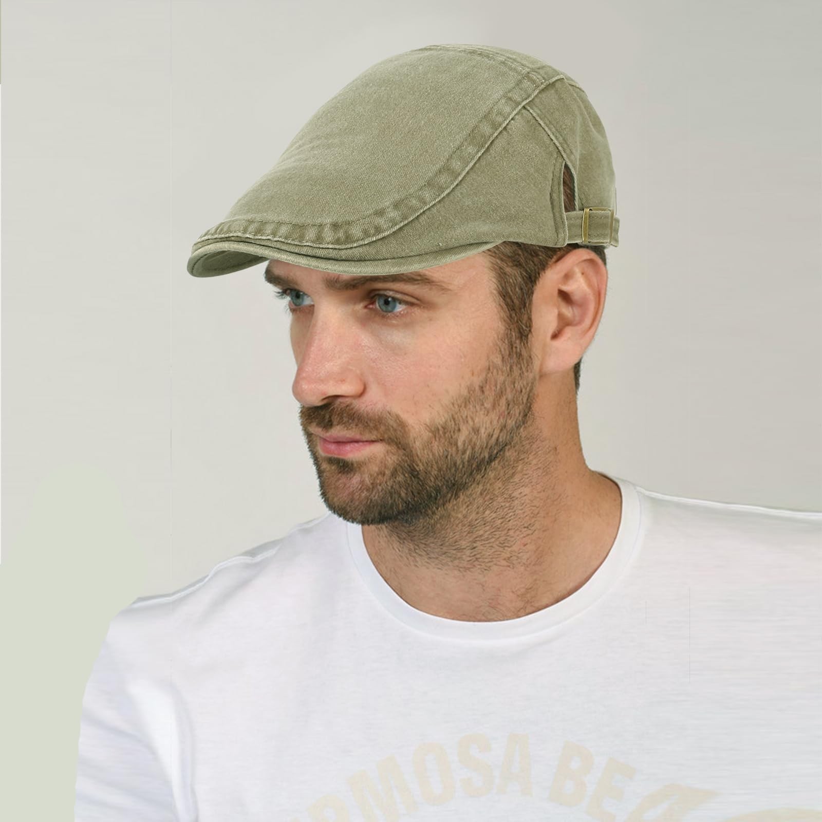 3Pcs Men’s Newsboy Caps Washing Cotton Cooling Lightweight Scally Cap for Men…