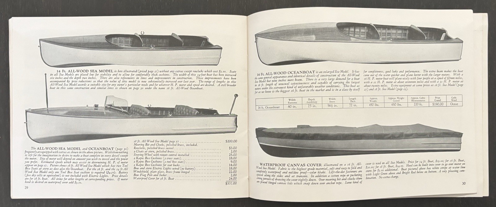 OLD TOWN CANOES & BOATS 1934 CATALOG