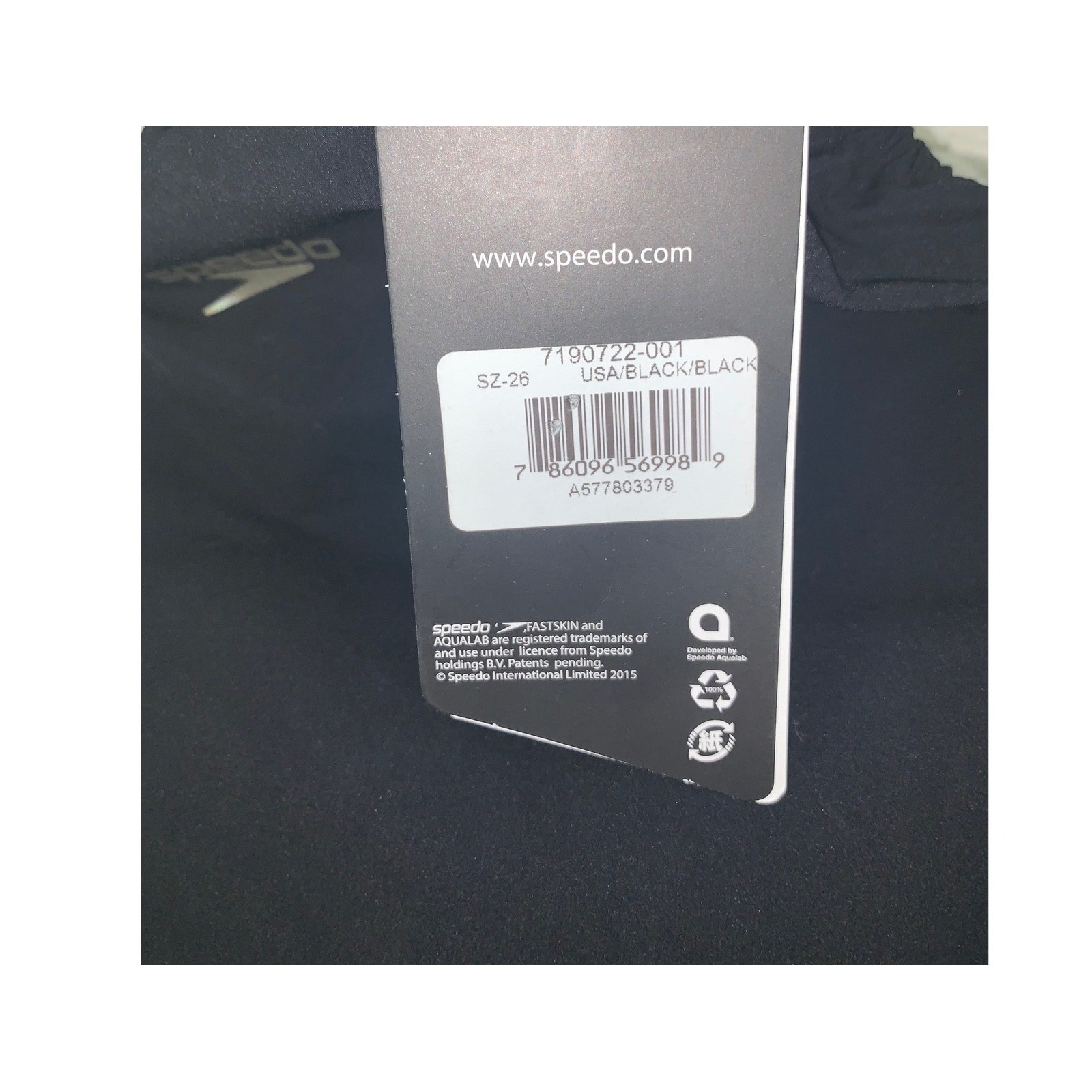 Speedo Fastskin LZR Racer Elite 2 Womens Size 26 Black Kneeskin Swimsuit 7190722