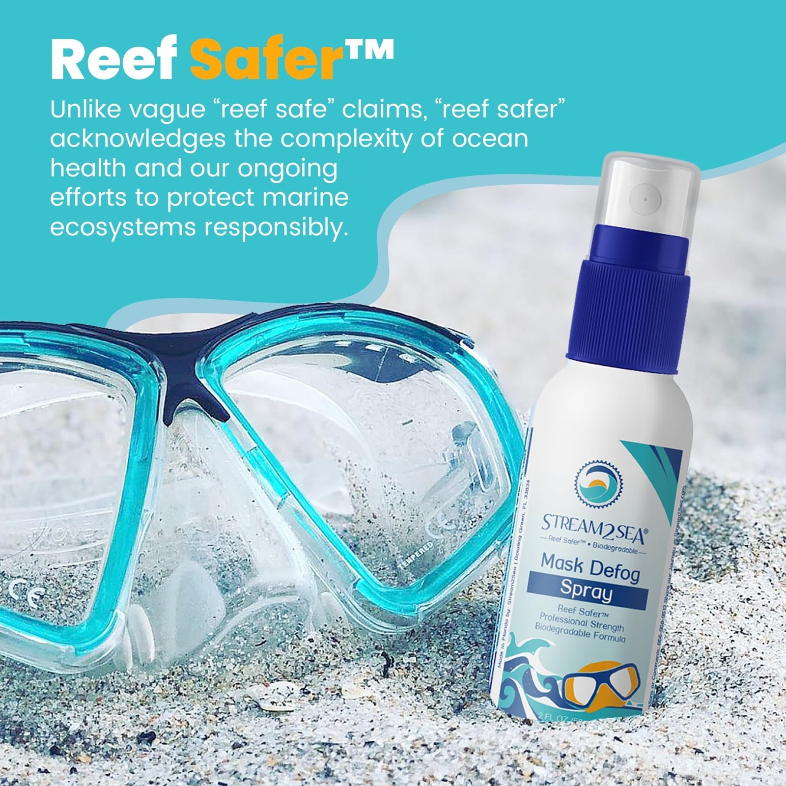STREAM 2 SEA Reef Safe Anti-Fog Spray for Swim Goggles, Snorkel, Scuba & Ski …