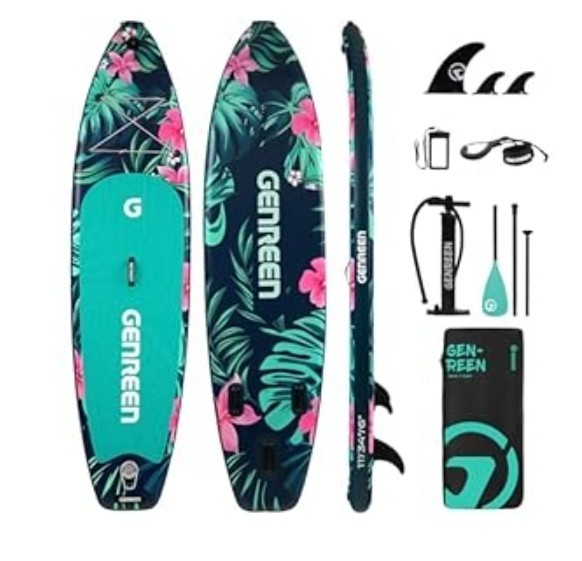 Genreen 11-Ft Inflatable Stand Up Paddleboard with Accessories -SUP