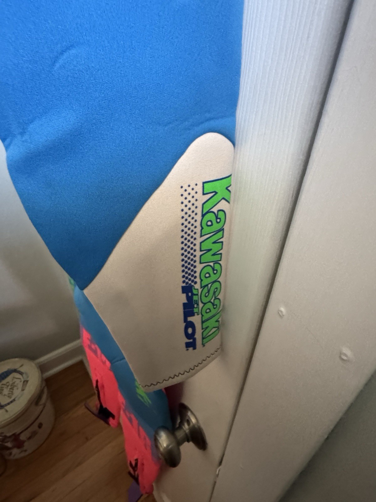 Vintage 90S Kawasaki Jet Pilot Wetsuit Pink Blue Neon Jet Ski 2pc