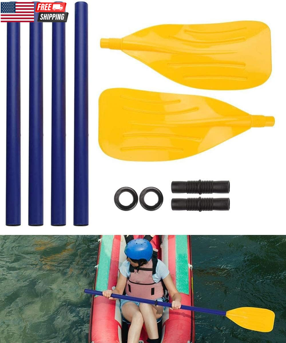Boat Oars 2 Pieces Kayak Paddles Detachable Canoe Paddle Inflatable Boat PVC Oar