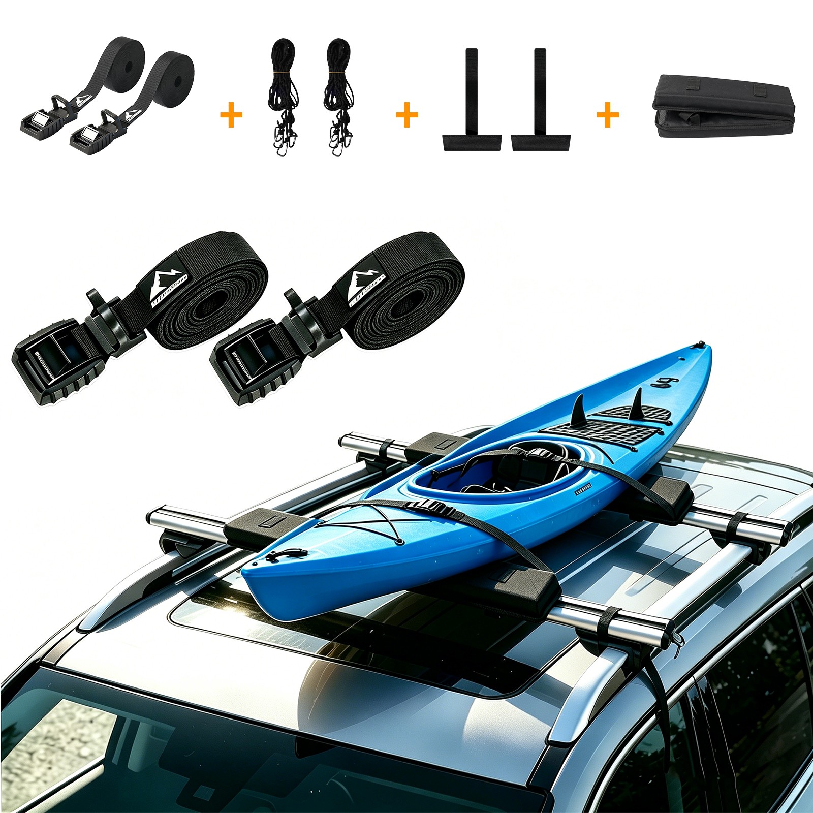 Roof Rack Pads 28″ Soft Aero for Various Crossbars Silicone Tie Down Straps Bag