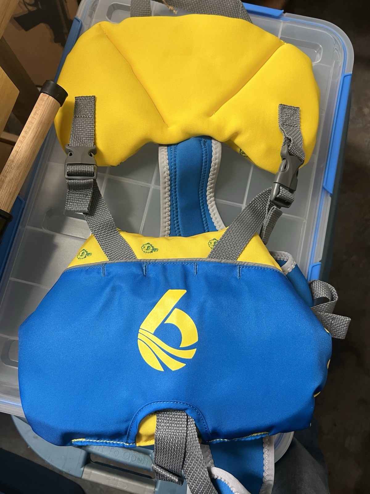 Level-Six-Puffer-Baby-Flotation Jacket 9-25 LBS Blue/Yellow. New with Tags